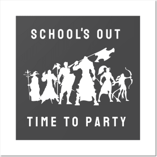 schools out time to party roleplaying game style Posters and Art